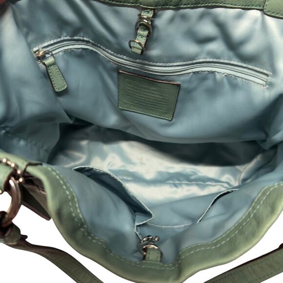 COACH AUDREY ANDIE #17064 CINCHED JADE GREEN LEATHER TOTE - Picture 10 of 10